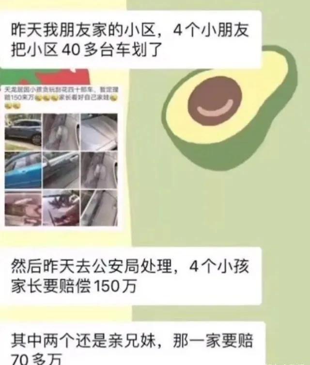 4小孩劃數(shù)十臺(tái)車被索賠150萬(wàn) 媒體:用法律倒逼教養(yǎng)